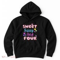 Sweet Sassy And Four 4th Birthday Doughnut 4 Years Old Hoodie thumb 0