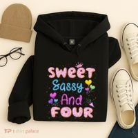 Sweet Sassy And Four 4th Birthday Doughnut 4 Years Old Hoodie thumb 4