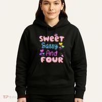 Sweet Sassy And Four 4th Birthday Doughnut 4 Years Old Hoodie thumb 5