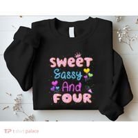 Sweet Sassy And Four 4th Birthday Doughnut 4 Years Old Sweatshirt thumb 2