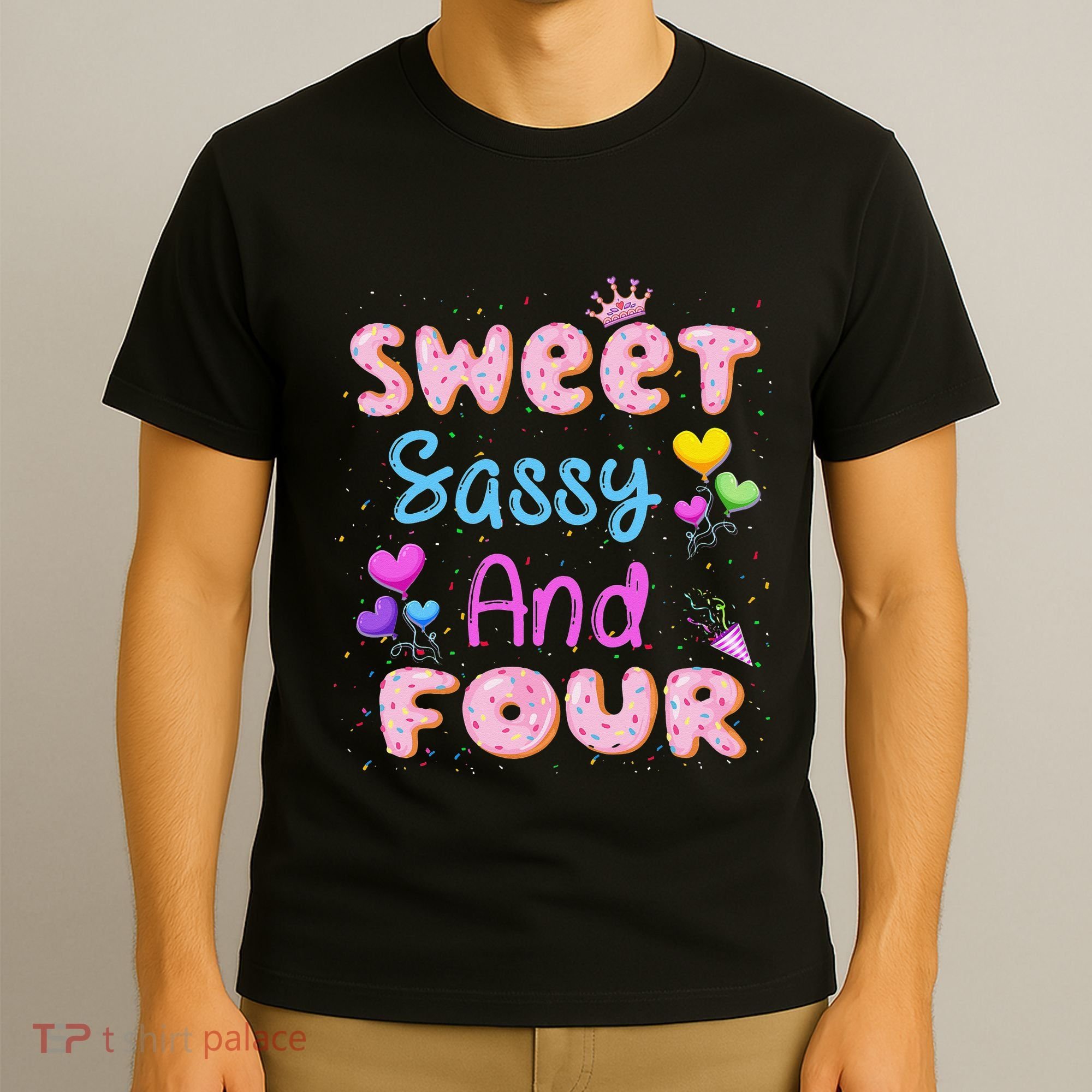Sweet Sassy And Four 4th Birthday Doughnut 4 Years Old T-Shirt
