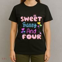 Sweet Sassy And Four 4th Birthday Doughnut 4 Years Old T-Shirt thumb 4