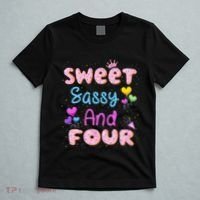 Sweet Sassy And Four 4th Birthday Doughnut 4 Years Old T-Shirt thumb 5