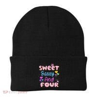 Sweet Sassy And Four 4th Birthday Doughnut 4 Years Old Beanie thumb 0