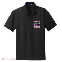 Sweet Sassy And Four 4th Birthday Doughnut 4 Years Old Dry Zone Grid Polo thumb 0