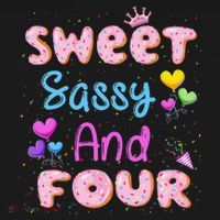 Sweet Sassy And Four 4th Birthday Doughnut 4 Years Old Women's Hoodie thumb 2