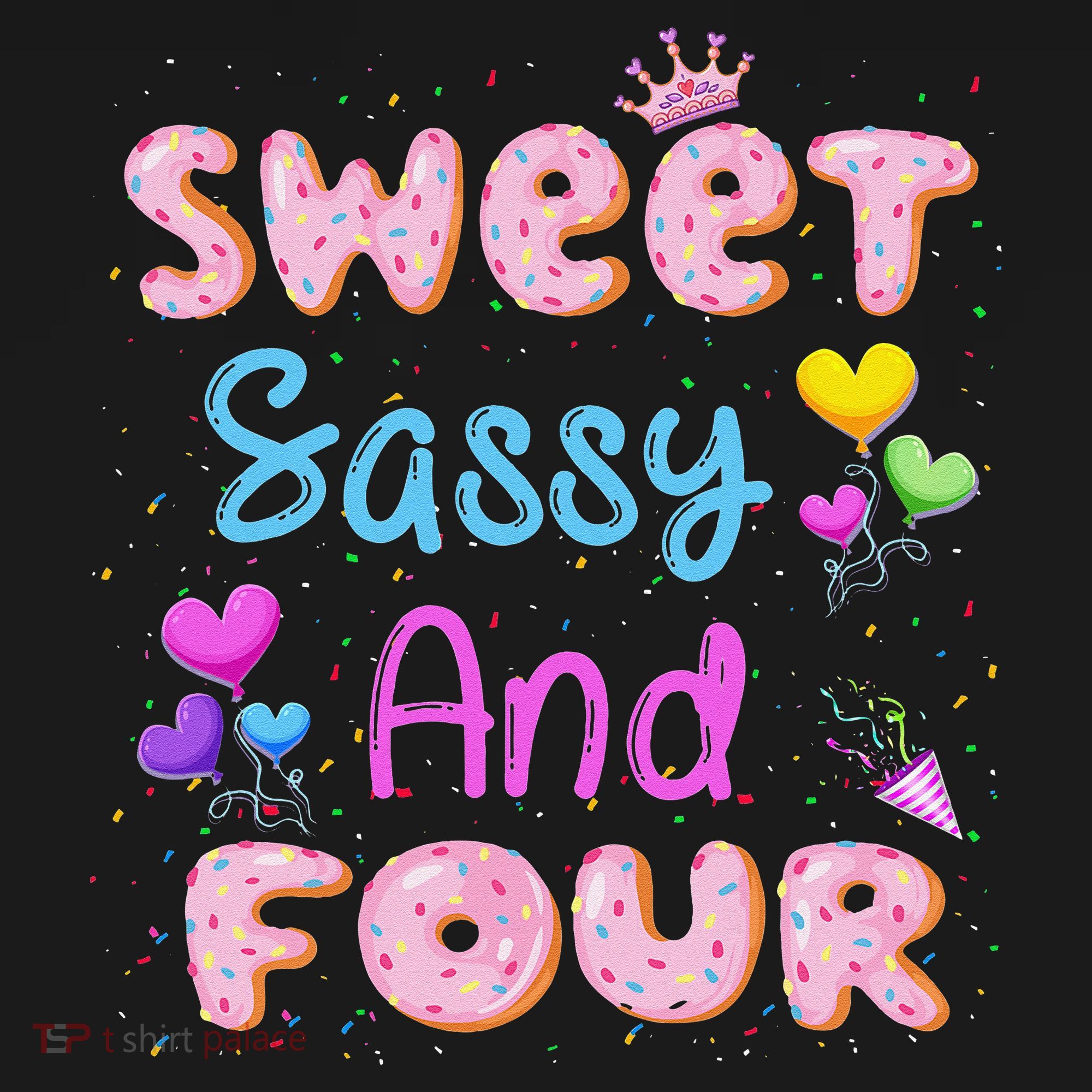 Sweet Sassy And Four 4th Birthday Doughnut 4 Years Old Women's Hoodie