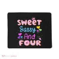 Sweet Sassy And Four 4th Birthday Doughnut 4 Years Old Mousepad thumb 0
