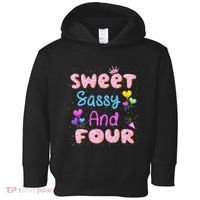 Sweet Sassy And Four 4th Birthday Doughnut 4 Years Old Toddler Hoodie thumb 0