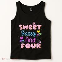 Sweet Sassy And Four 4th Birthday Doughnut 4 Years Old Tank Top thumb 2