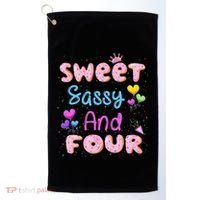 Sweet Sassy And Four 4th Birthday Doughnut 4 Years Old Golf Towel thumb 0
