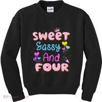 Sweet Sassy And Four 4th Birthday Doughnut 4 Years Old Kids Sweatshirt thumb 0