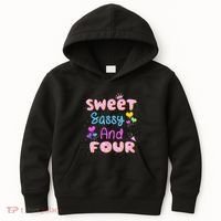 Sweet Sassy And Four 4th Birthday Doughnut 4 Years Old Kids Hoodie thumb 0