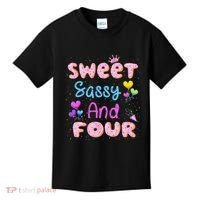 Sweet Sassy And Four 4th Birthday Doughnut 4 Years Old Kids T-Shirt thumb 0