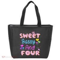 Sweet Sassy And Four 4th Birthday Doughnut 4 Years Old Tote Bag thumb 0