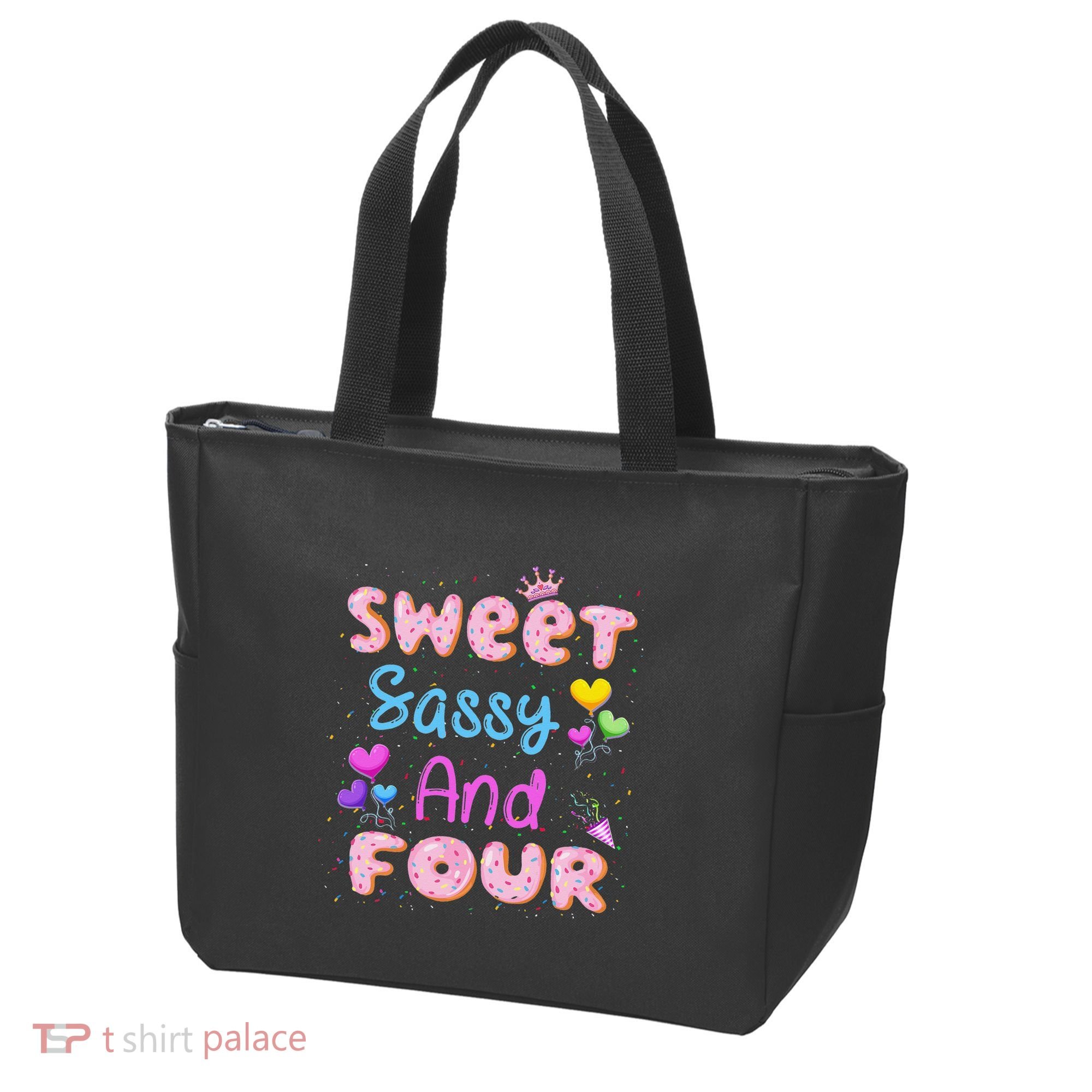 Sweet Sassy And Four 4th Birthday Doughnut 4 Years Old Tote Bag