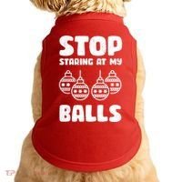 Stop Staring At My Balls Funny XMas Doggie Tank thumb 0