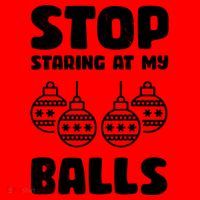 Stop Staring At My Balls Funny XMas Santa Hat thumb 1