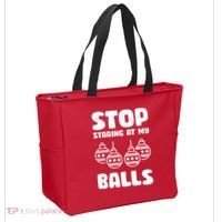 Stop Staring At My Balls Funny XMas Tote Bag thumb 2