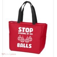 Stop Staring At My Balls Funny XMas Tote Bag thumb 3