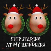 Stop Staring At My Reindeers Boobs Ugly Gag Xmas Sweater Funny Gift Ladies PosiCharge Tri-Blend Wicking Tank thumb 2