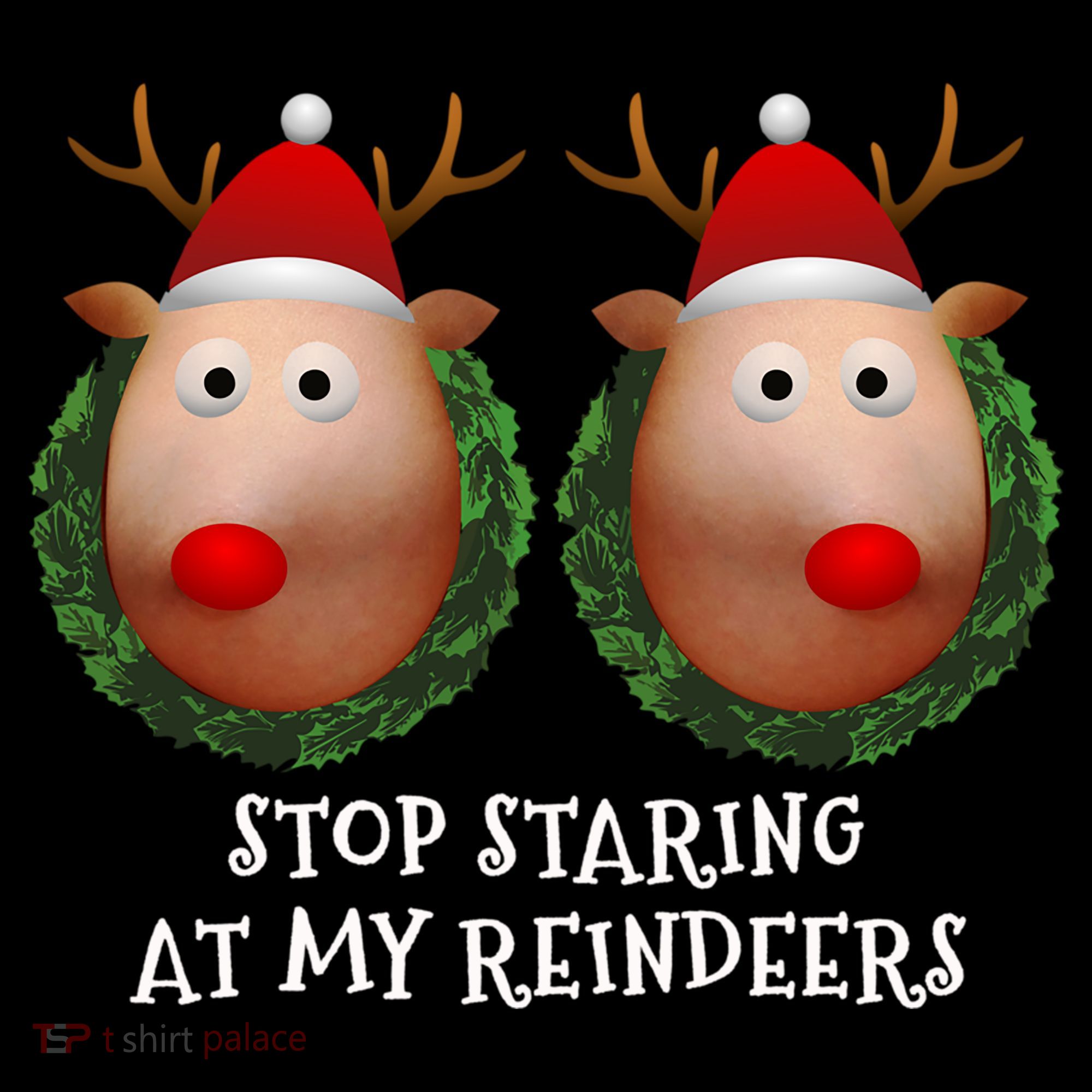 Stop Staring At My Reindeers Boobs Ugly Gag Xmas Sweater Funny Gift Coffee Mug