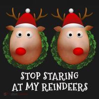 Stop Staring At My Reindeers Boobs Ugly Gag Xmas Sweater Funny Gift Women's Hoodie thumb 2