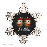 Stop Staring At My Reindeers Boobs Ugly Gag Xmas Sweater Funny Gift Ornament thumb 0