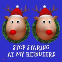 Stop Staring At My Reindeers Boobs Ugly Gag Xmas Sweater Funny Gift Visor thumb 3