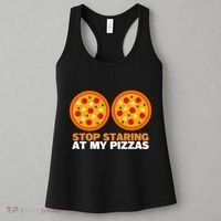 Stop Staring At My Pizza Party Women Funny Pizza Women's Tank Top thumb 3