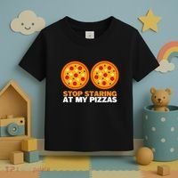 Stop Staring At My Pizza Party Women Funny Pizza Toddler T-Shirt thumb 3