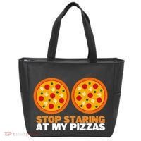 Stop Staring At My Pizza Party Women Funny Pizza Tote Bag thumb 0