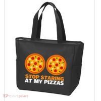 Stop Staring At My Pizza Party Women Funny Pizza Tote Bag thumb 3