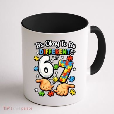 Six Seven Autism Awareness 67 Coffee Mug back