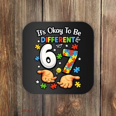 Six Seven Autism Awareness 67 Coaster