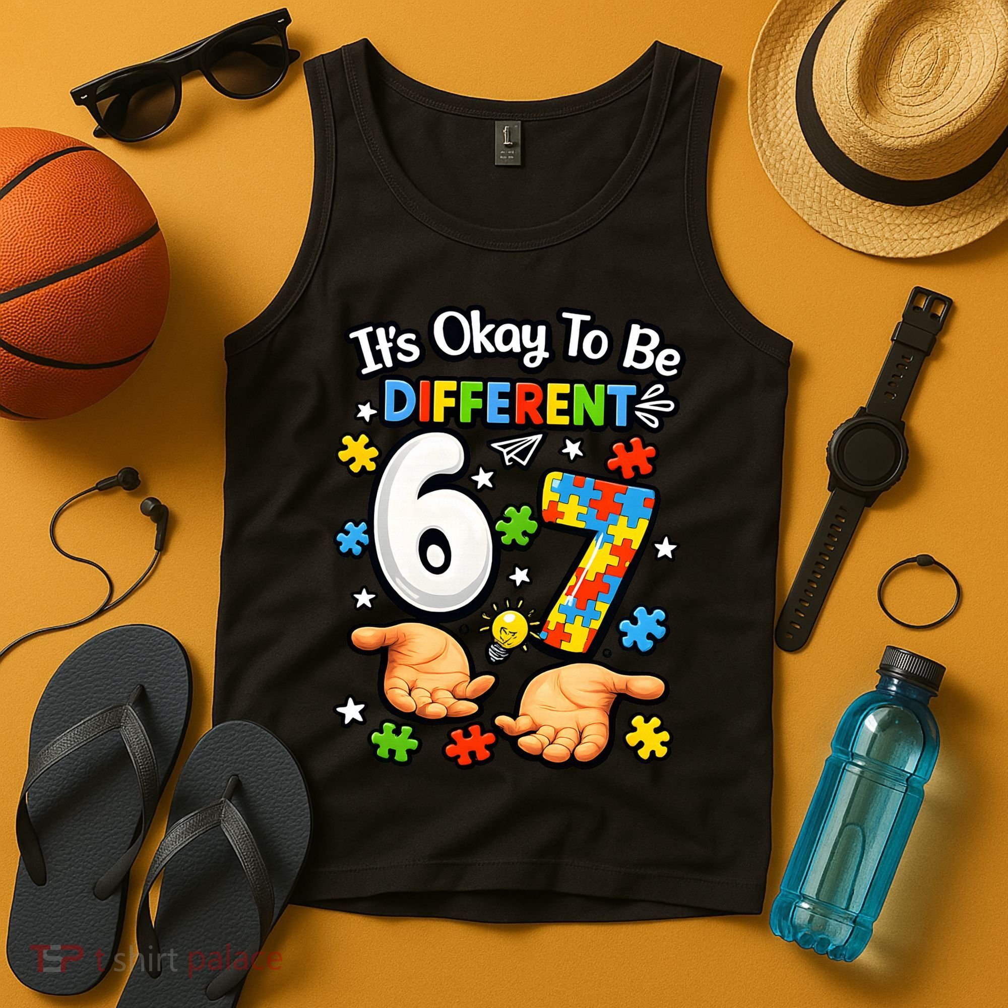 Six Seven Autism Awareness 67 Tank Top