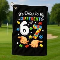 Six Seven Autism Awareness 67 Golf Towel thumb 1