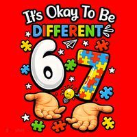Six Seven Autism Awareness 67 Santa Hat thumb 1
