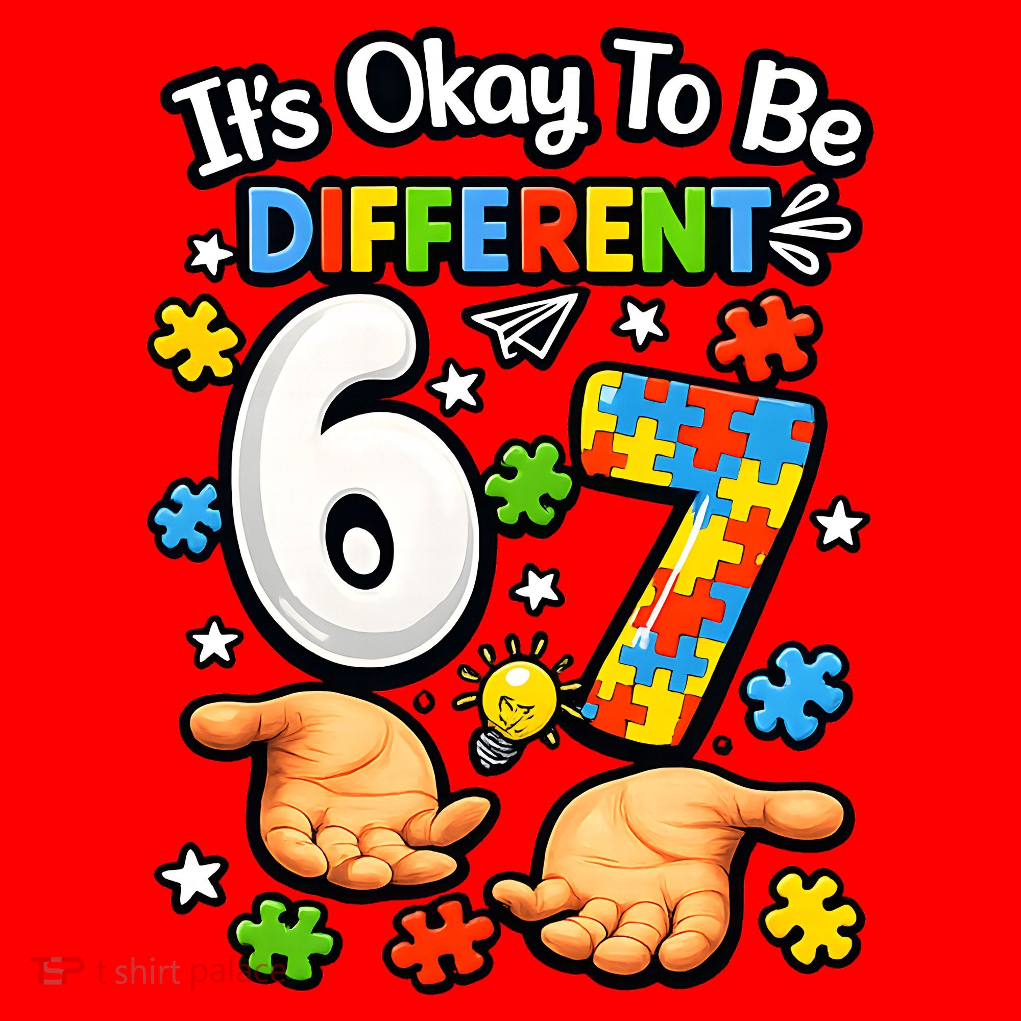 Six Seven Autism Awareness 67 Santa Hat