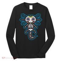 Sugar Skull Axolotl Skeleton Halloween Dia De Los Muertos  Long Sleeve Shirt thumb 0
