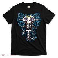 Sugar Skull Axolotl Skeleton Halloween Dia De Los Muertos  T-Shirt thumb 0