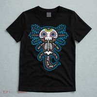 Sugar Skull Axolotl Skeleton Halloween Dia De Los Muertos  T-Shirt thumb 5
