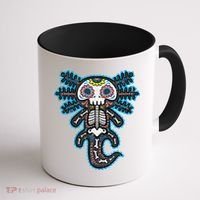 Sugar Skull Axolotl Skeleton Halloween Dia De Los Muertos  Coffee Mug thumb 1