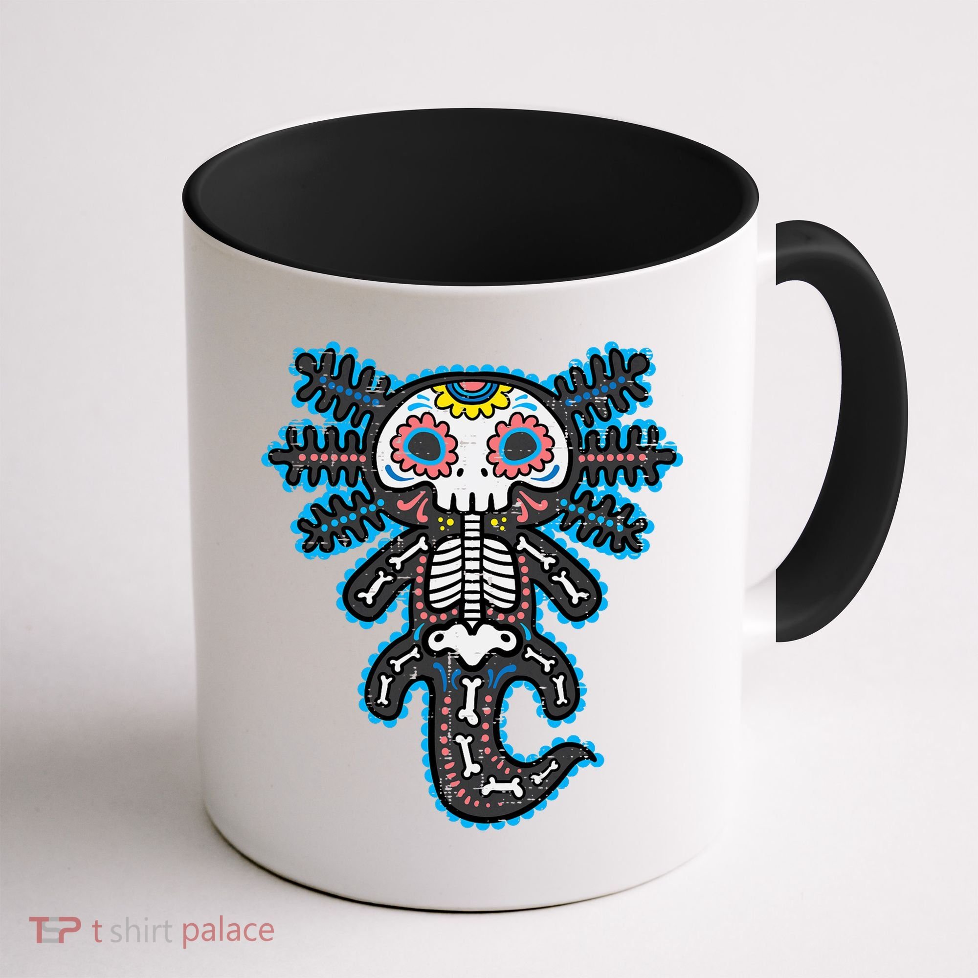 Sugar Skull Axolotl Skeleton Halloween Dia De Los Muertos  Coffee Mug