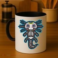 Sugar Skull Axolotl Skeleton Halloween Dia De Los Muertos  Coffee Mug thumb 4