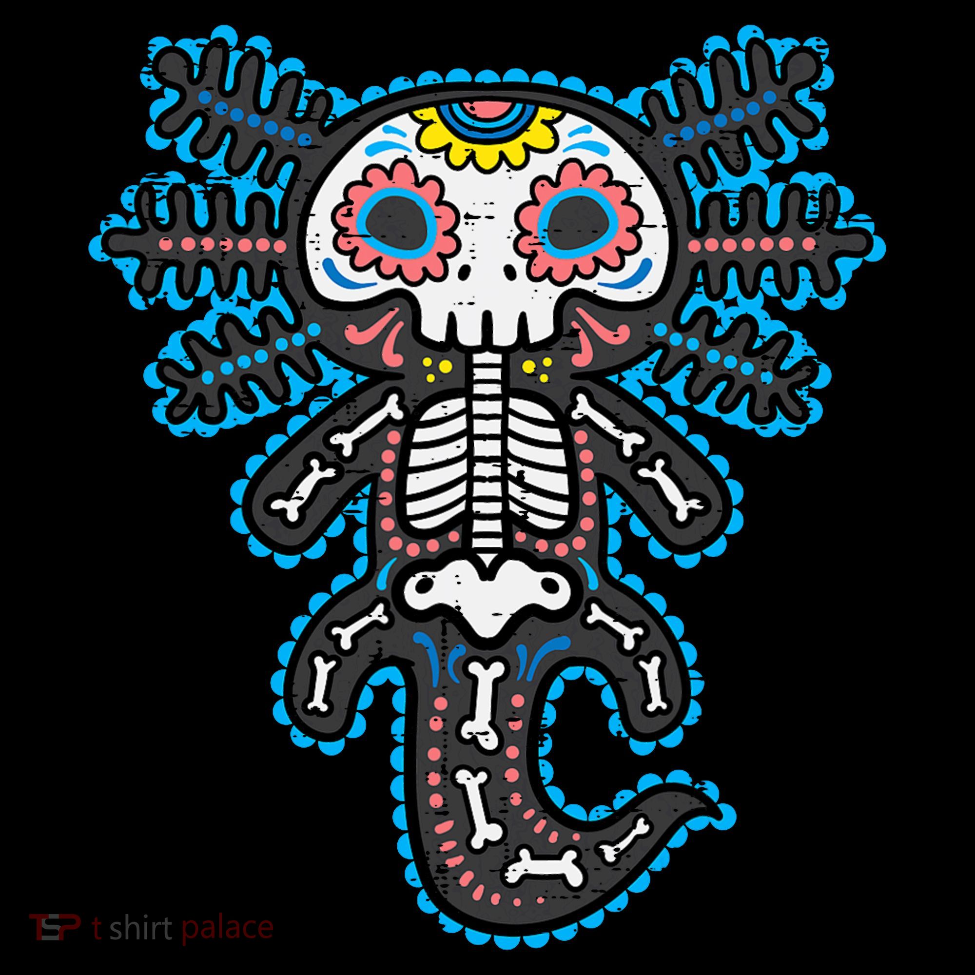 Sugar Skull Axolotl Skeleton Halloween Dia De Los Muertos  Coffee Mug