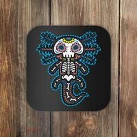 Sugar Skull Axolotl Skeleton Halloween Dia De Los Muertos  Coaster thumb 0