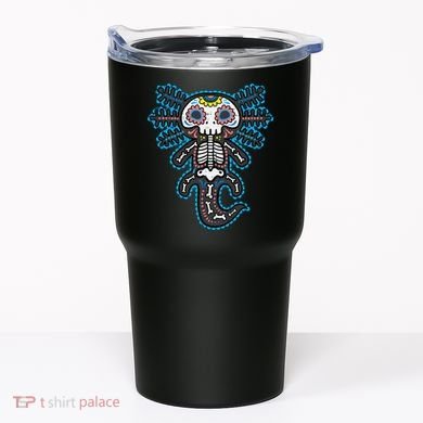 Sugar Skull Axolotl Skeleton Halloween Dia De Los Muertos  Tumbler