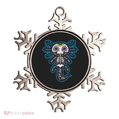 Sugar Skull Axolotl Skeleton Halloween Dia De Los Muertos  Ornament