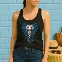 Sugar Skull Axolotl Skeleton Halloween Dia De Los Muertos  Women's Tank Top thumb 2